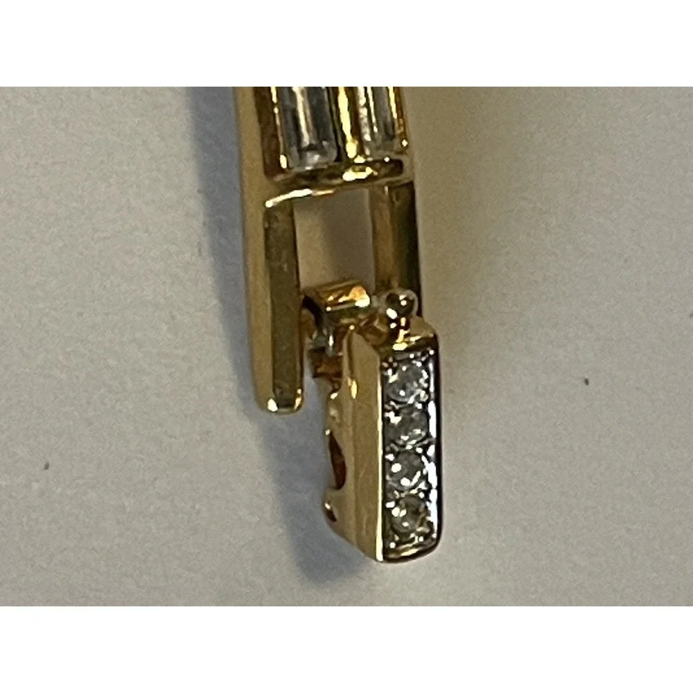 Authentic‎ Swarovski Gold Plated Tennis Bracelet Baguette Pave 8